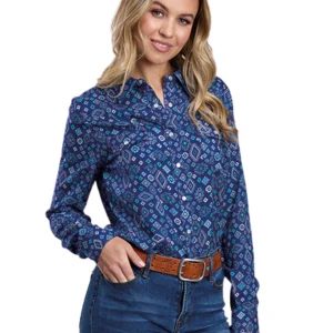 Chemise Western 2856 Aztec Bleu - Femme
