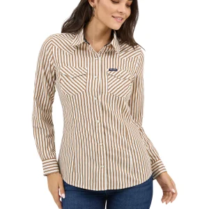 Chemise Western White Rust Lines - Femme