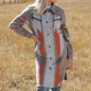 Duster Long en Maille Style Western - Femme