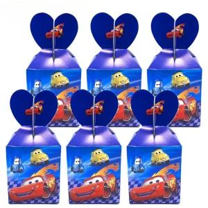 6 Boîtes à Bonbons Carton Anniversaire Cars