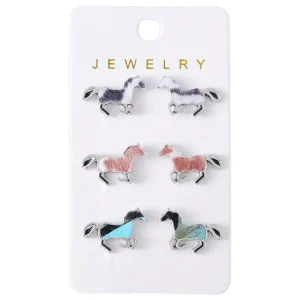 Ensemble de boucles d'oreilles cheval hair-on (3)