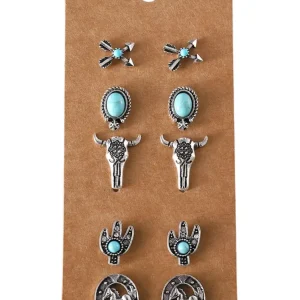 Kit de boucles d'oreille Western flèche