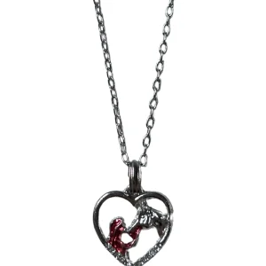 Collier avec petite breloque coeur avec fille et cheval