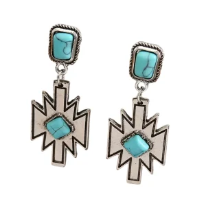 Boucles d'oreilles Géo turquoise