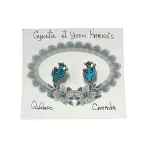 Boucles d'oreilles Cactus Pierre Turquoise