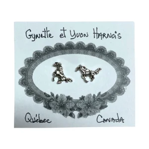 Boucles d'oreilles cheval au galop argent