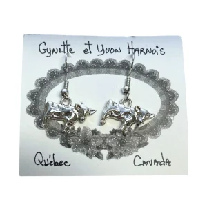 Boucles d'oreilles vache argent