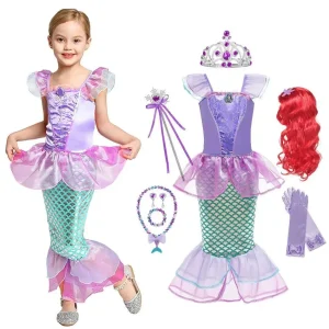 Costume de Cosplay sirène Ariel pour filles