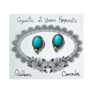 Boucles d'oreilles pierre turquoise Miroir