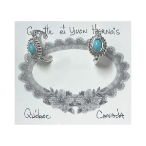 Boucles d'oreilles Premium pierre turquoise