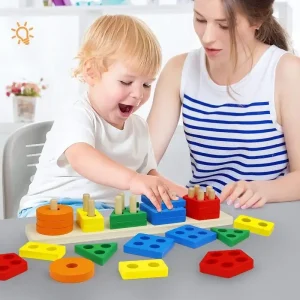 Jeux éducatifs Forme géométrique bois Montessori