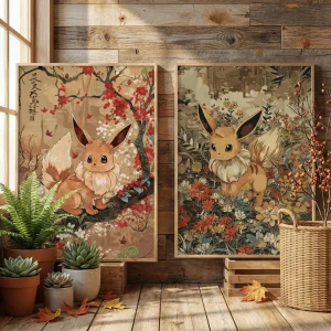 Poster Peinture Pokemon Nature