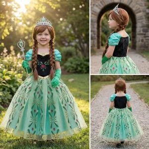 Robe Cosplay Reine des neiges Anna